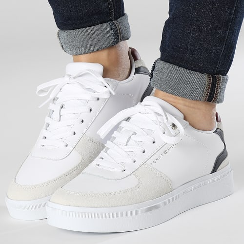 Baskets Leather Court 7107 Red White Blue