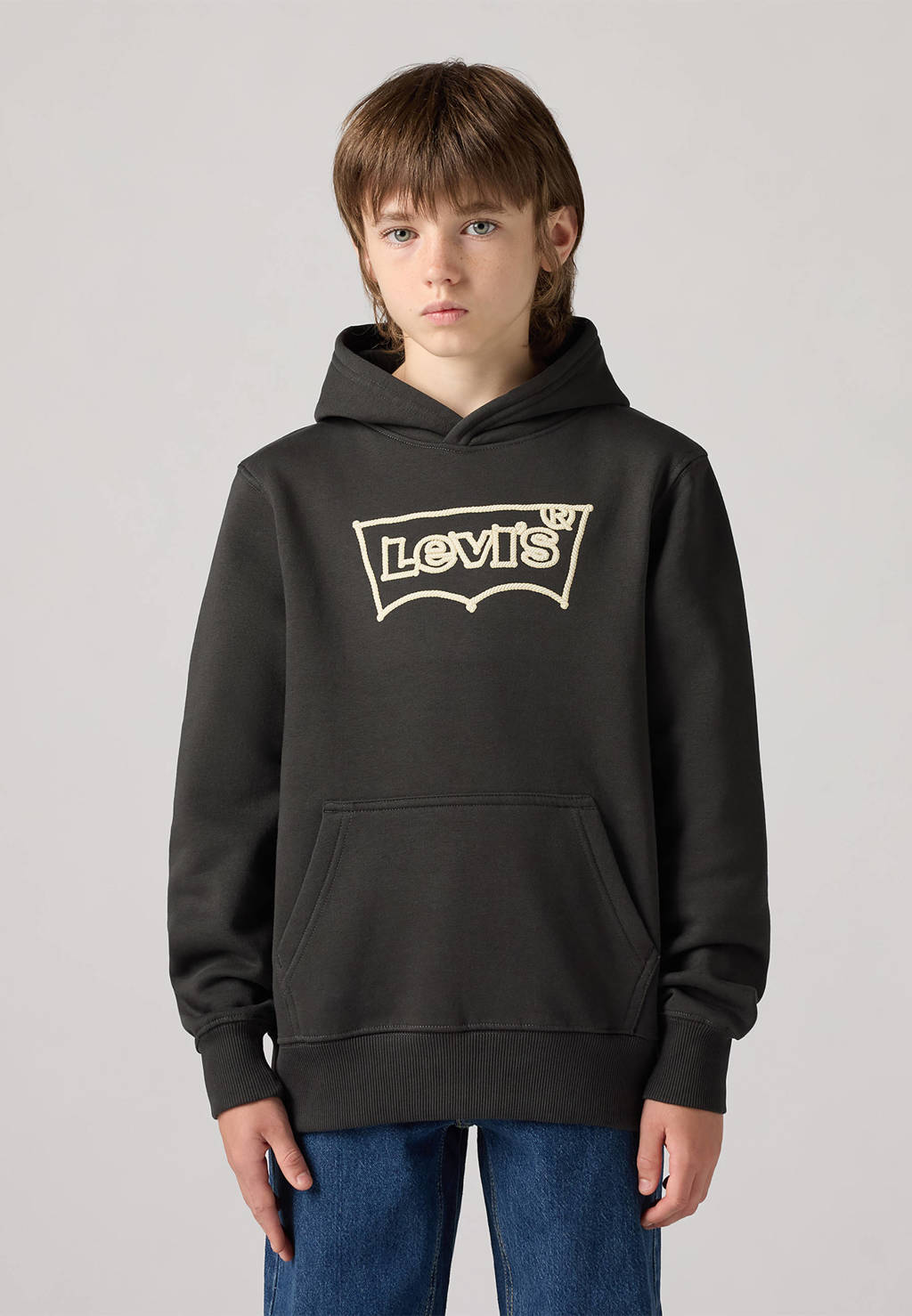 Levi's hoodie ROPE BATWING met logo zwart