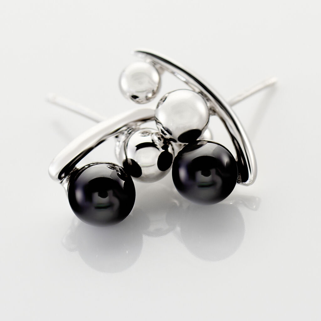 Bijoux D'oreilles Cleya Argent Blanc Céramique