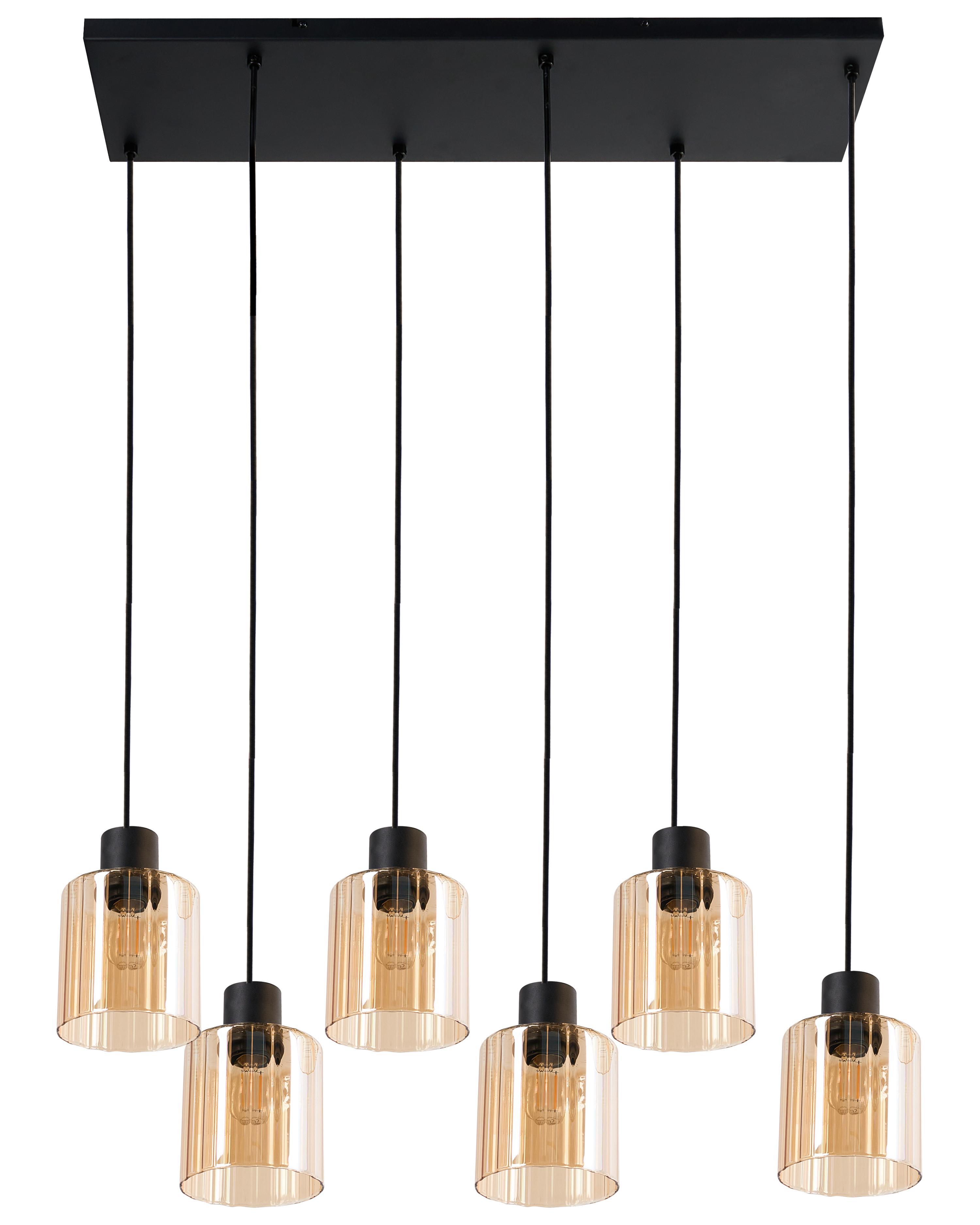 6-lichts hanglamp KITARE Glas Beige