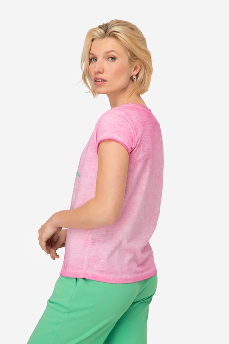 T-Shirt, Ahoi Schriftzug, V-Ausschnitt, Halbarm, OEKO-TEX Made in Green