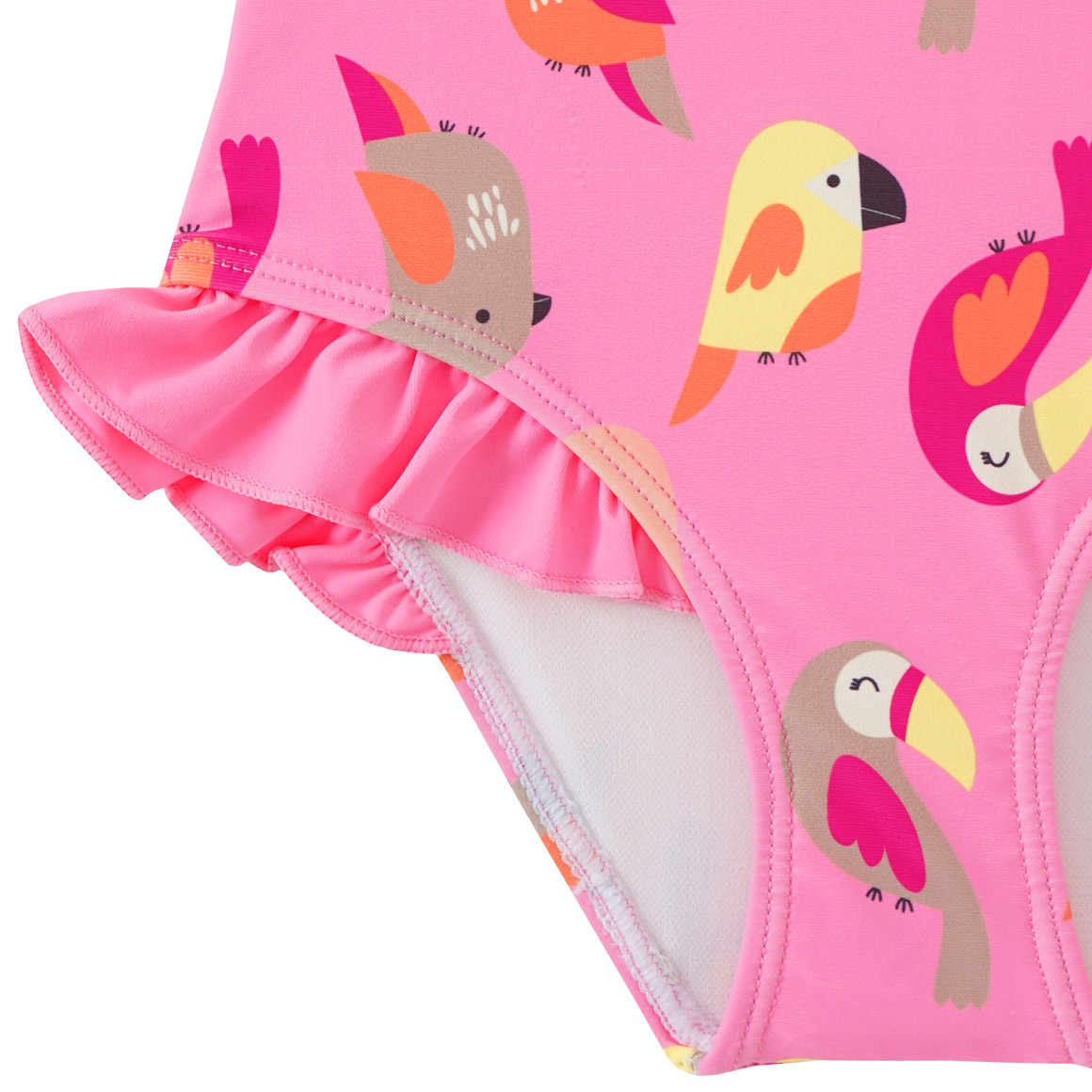 Topomini Baby Badeanzug mit Vogel-Motiven pink