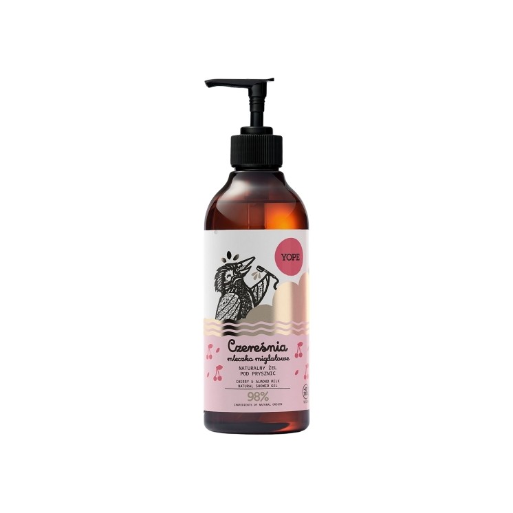 YOPE Natürliches Duschgel mit Kirsch- und Mandelmilch, 400 ml