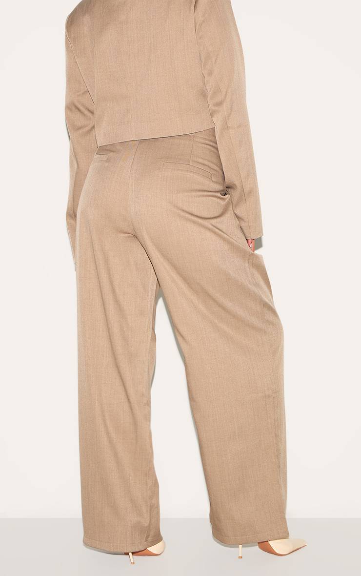 Champignon Pantalon Large Tailleur Tissé Grande Taille Coordonné