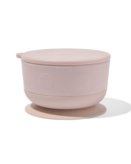bol avec ventouse amovible et couvercle beige