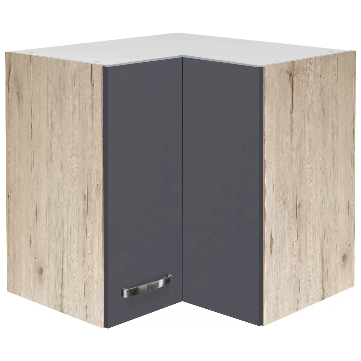 Eckoberschrank Shadow grau,Eiche