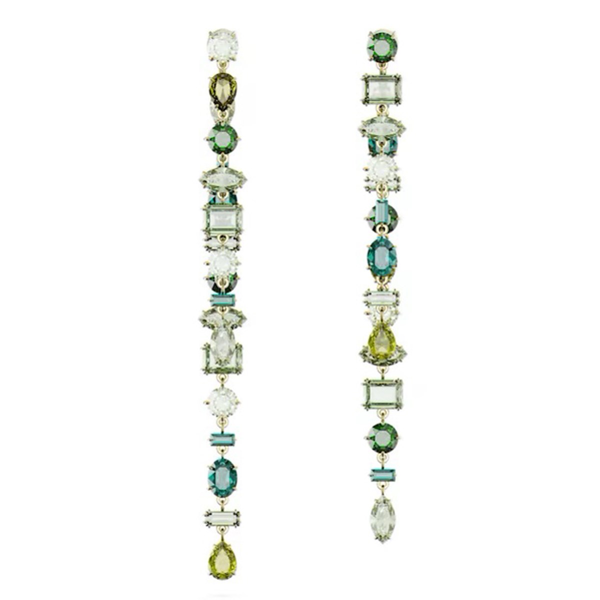 Boucles d'oreilles Swarovski Gema asymétriquesvertes