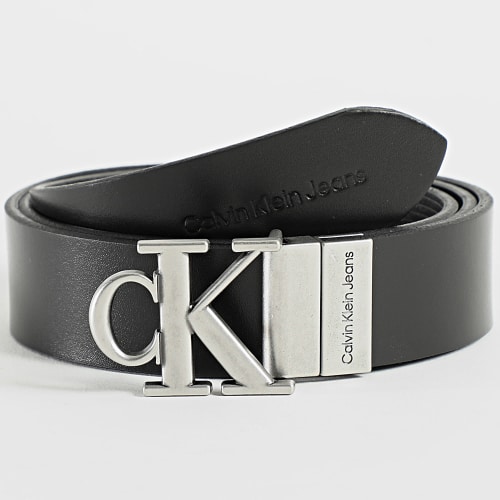 Ceinture Round Leather Text 1248 Noir