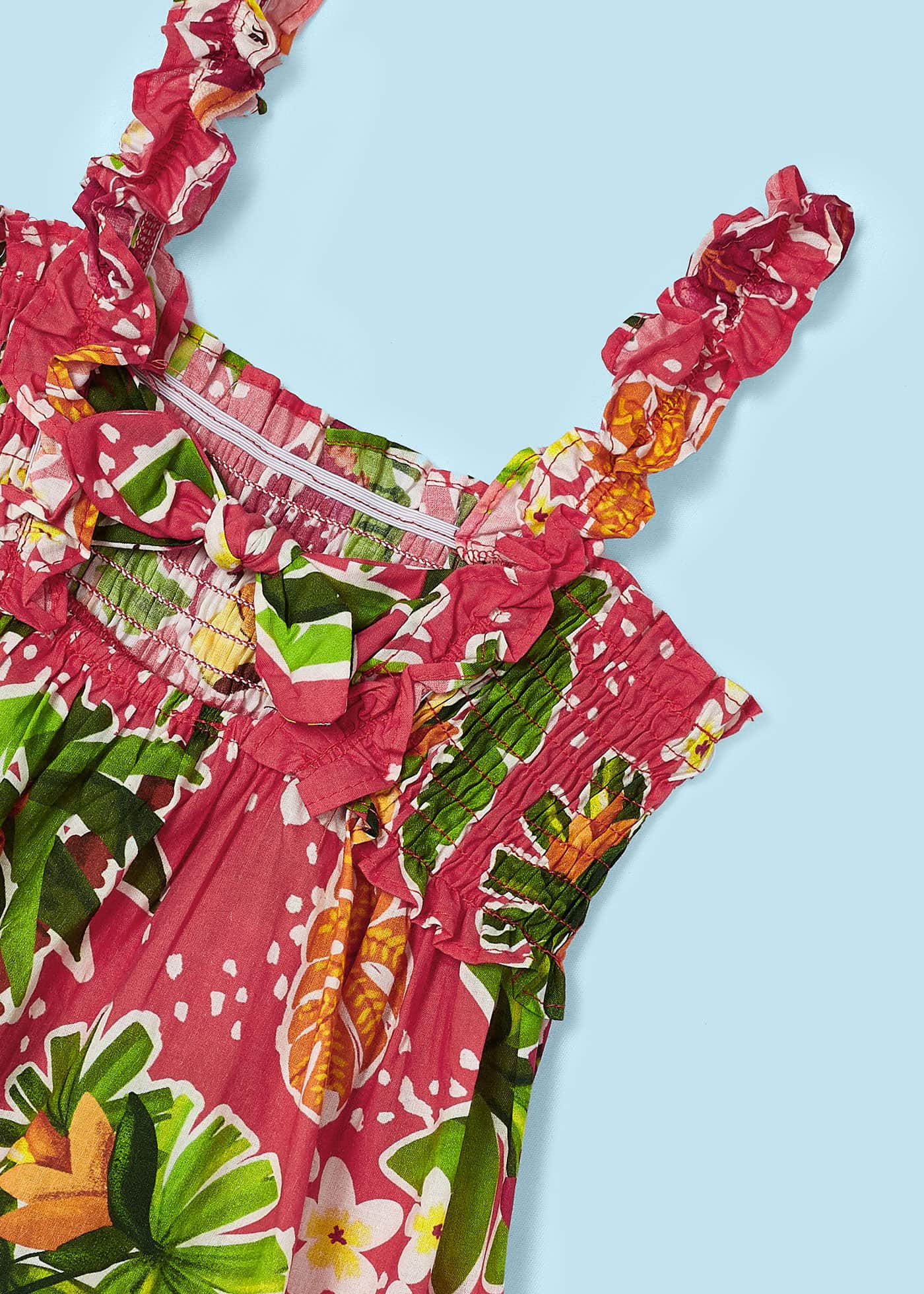 Vestido jade para menina com faixa de cabelo em voile