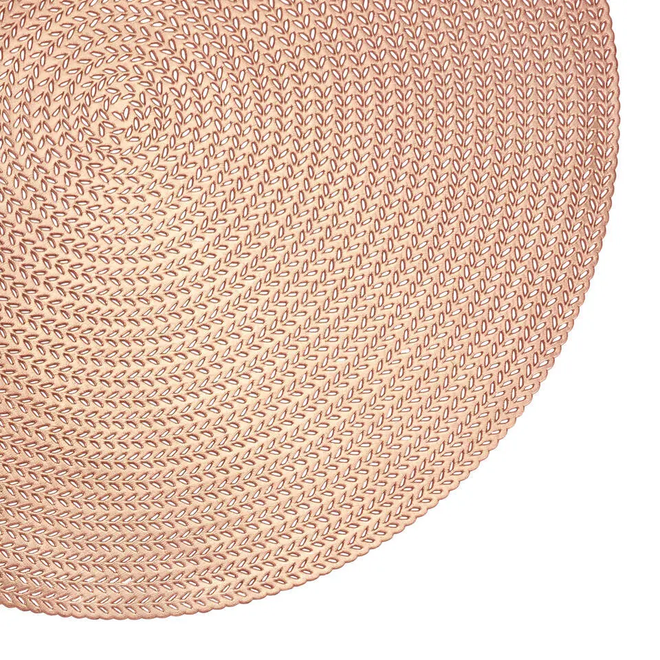 Krumble Placemat rond - PVC - Rosegoud - Set van 8