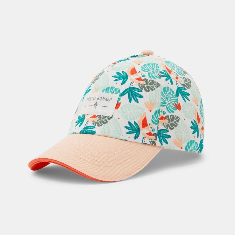 Casquette fleurie rose bébé fille Gris ou noir