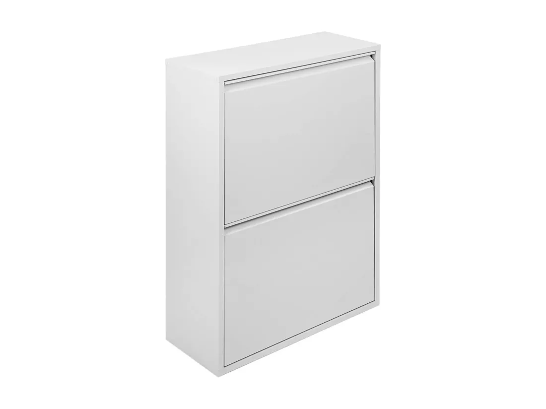 Poubelle Aller, Poubelle, Poubelle, Armoire métallique avec bacs de recyclage, 60x25h92 cm, Blanc