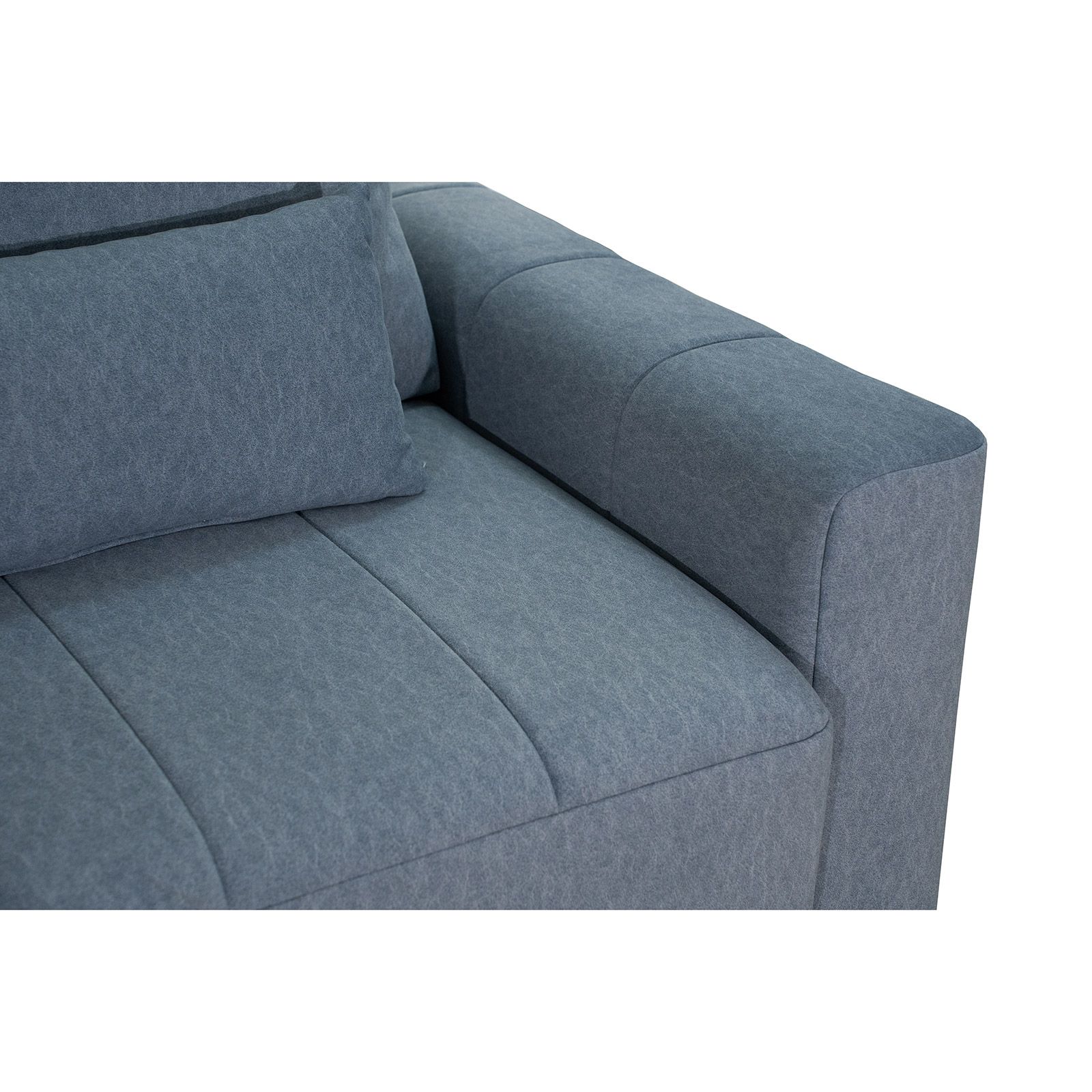 3-Sitzer Sofa - grau - Samt - mit Staukasten