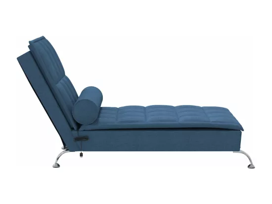 Prolenta Premium - Chaise longue de massage avec traversin bleu tissu