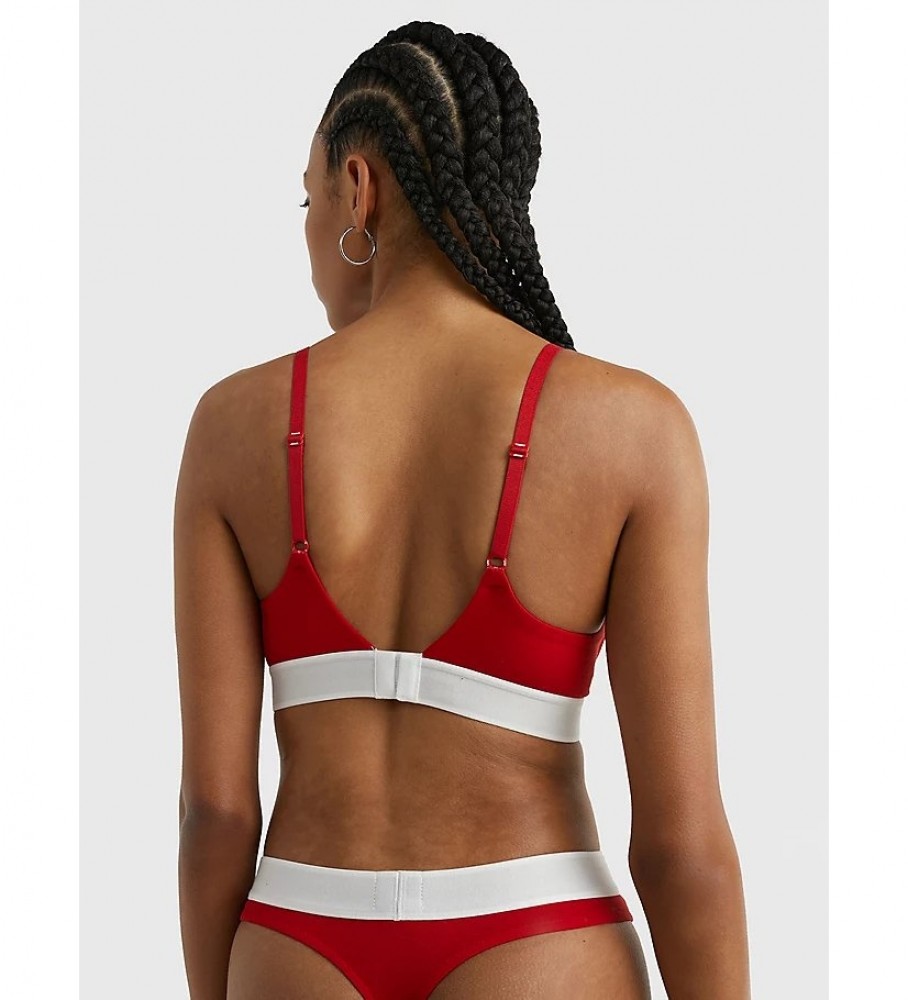 Sutiã Tommy Jeans Archive Bralette (sem bojo, vermelho)