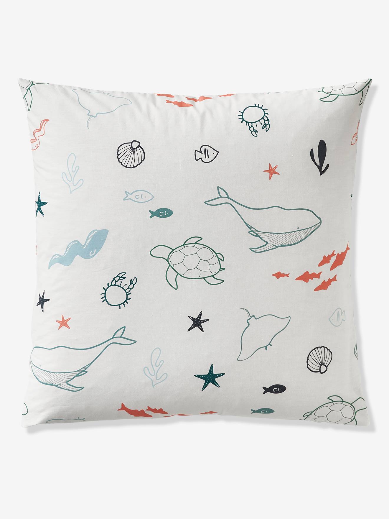 Conjunto infantil de capa de edredom e fronha, estampa Seascape, Basics azul médio