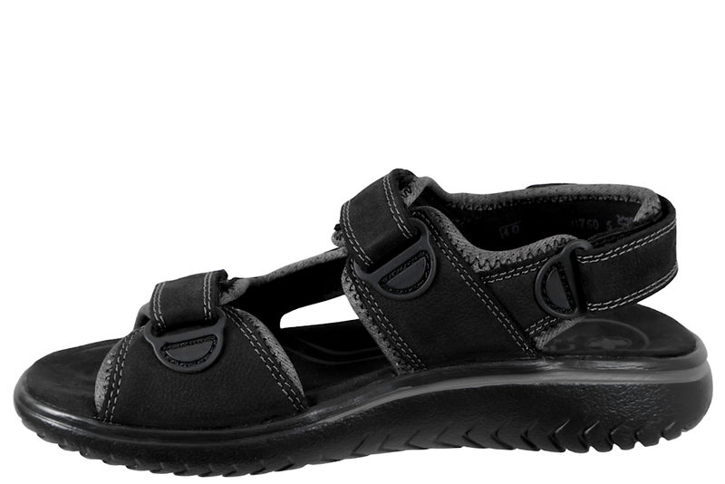 RIEKER SANDAL I SORT SKIND