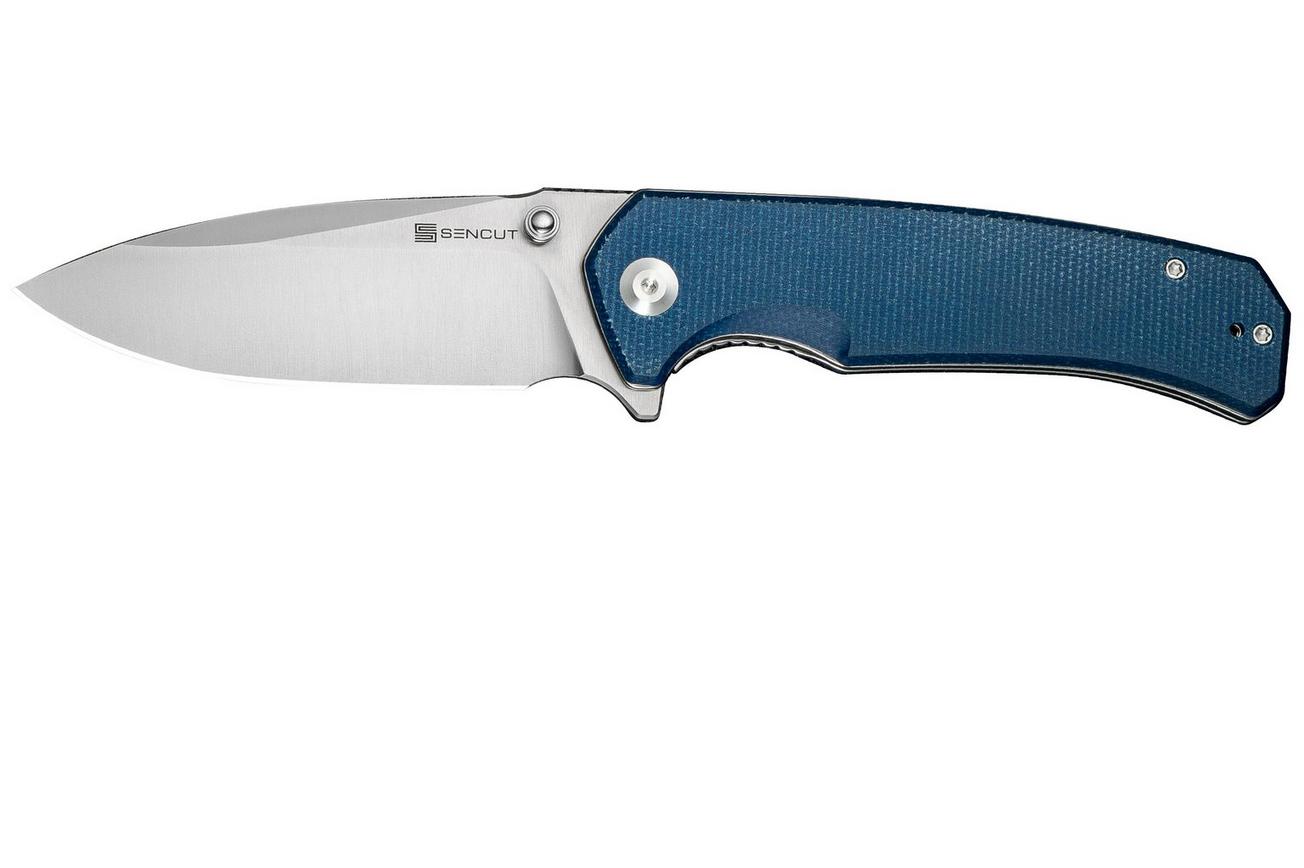 SENCUT Skarnax S24025-3 Satin 9Cr18MoV, Blue Canvas Micarta, zakmes