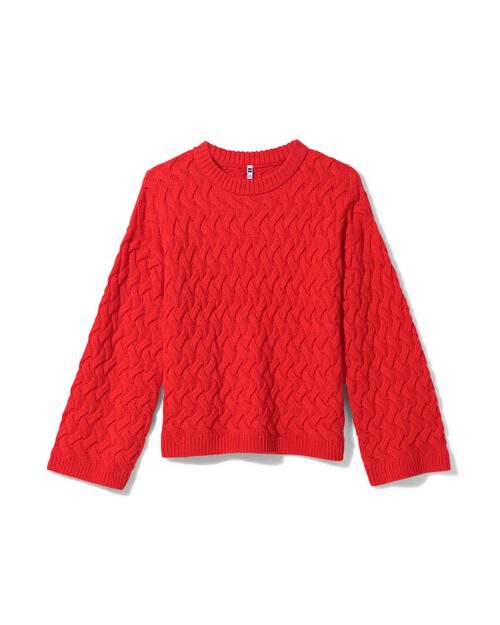 pull femme Gaia torsadé  rouge