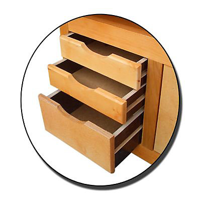 Etabli de menuisier en bois Outifrance 1 porte 3 tiroirs L.120 x l.50 x H.82 cm