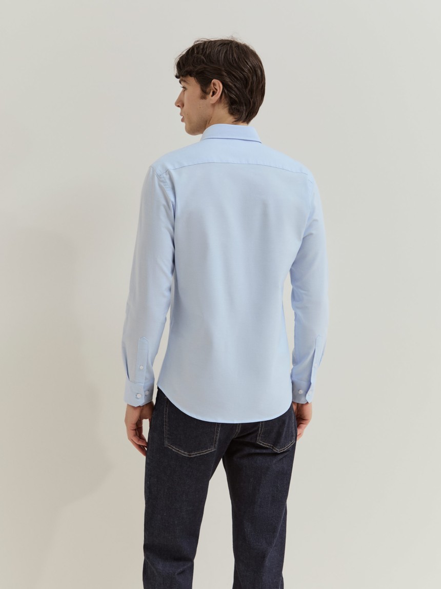 Camisa clássica slim fit em algodão