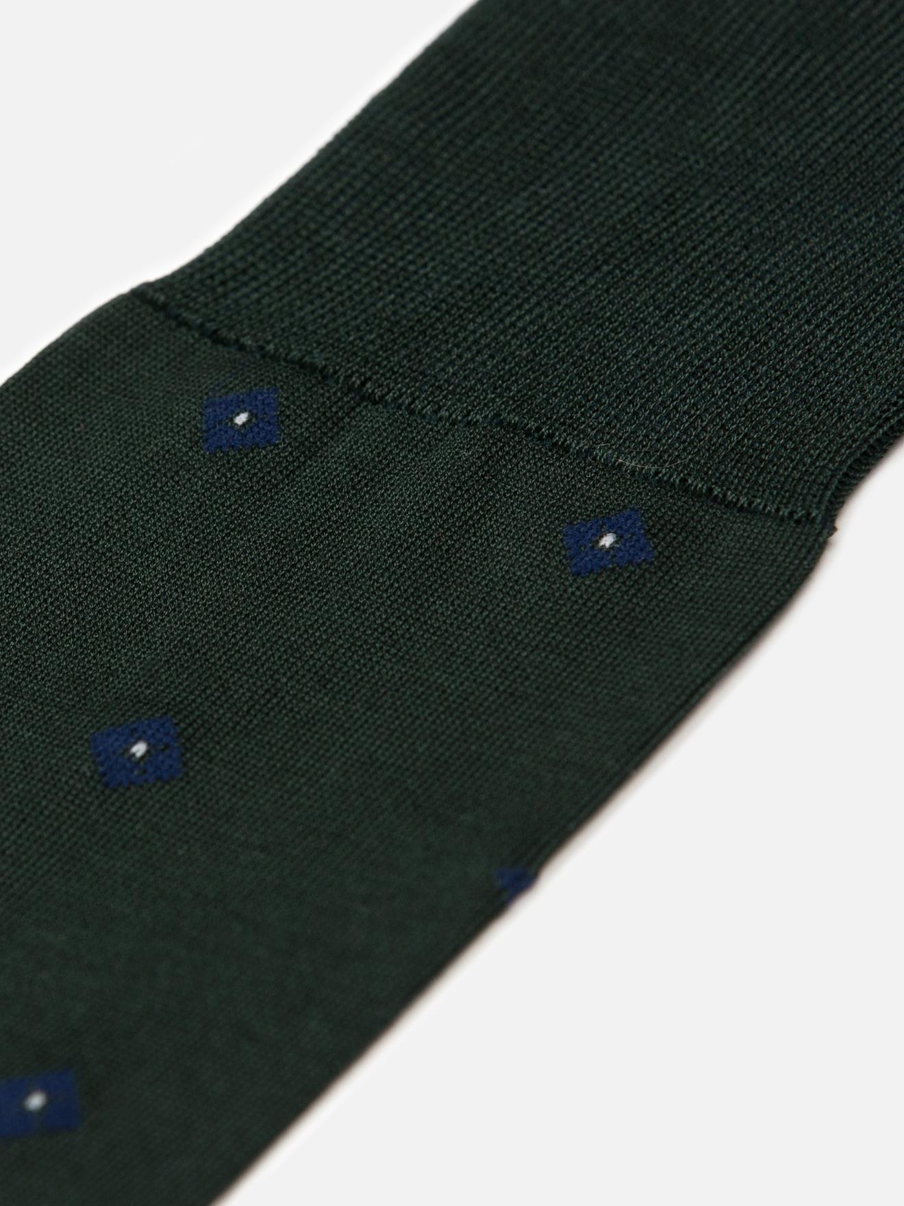 Chaussettes vertes Barney à motif jacquard