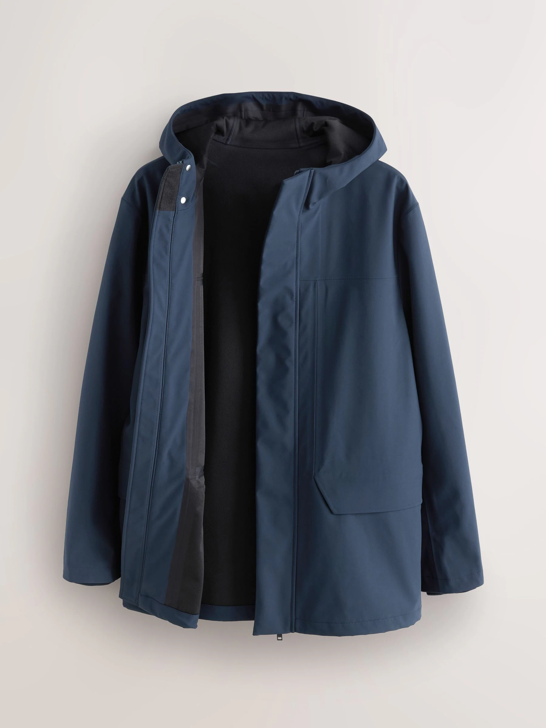 Marineblauw - Drytech Waterdichte Jas met Capuchon en Getapete Naden