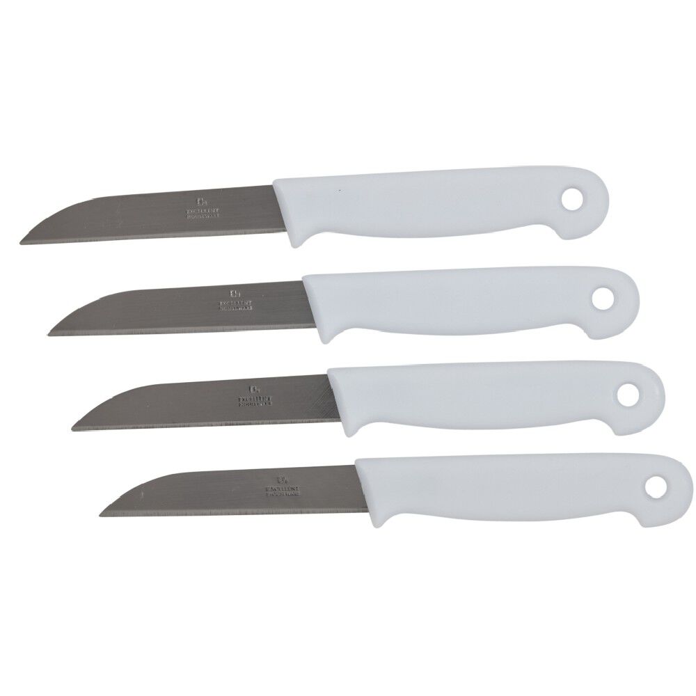 Éplucheur 4pcs en acier + plastique noir/blanc/gris/rouge