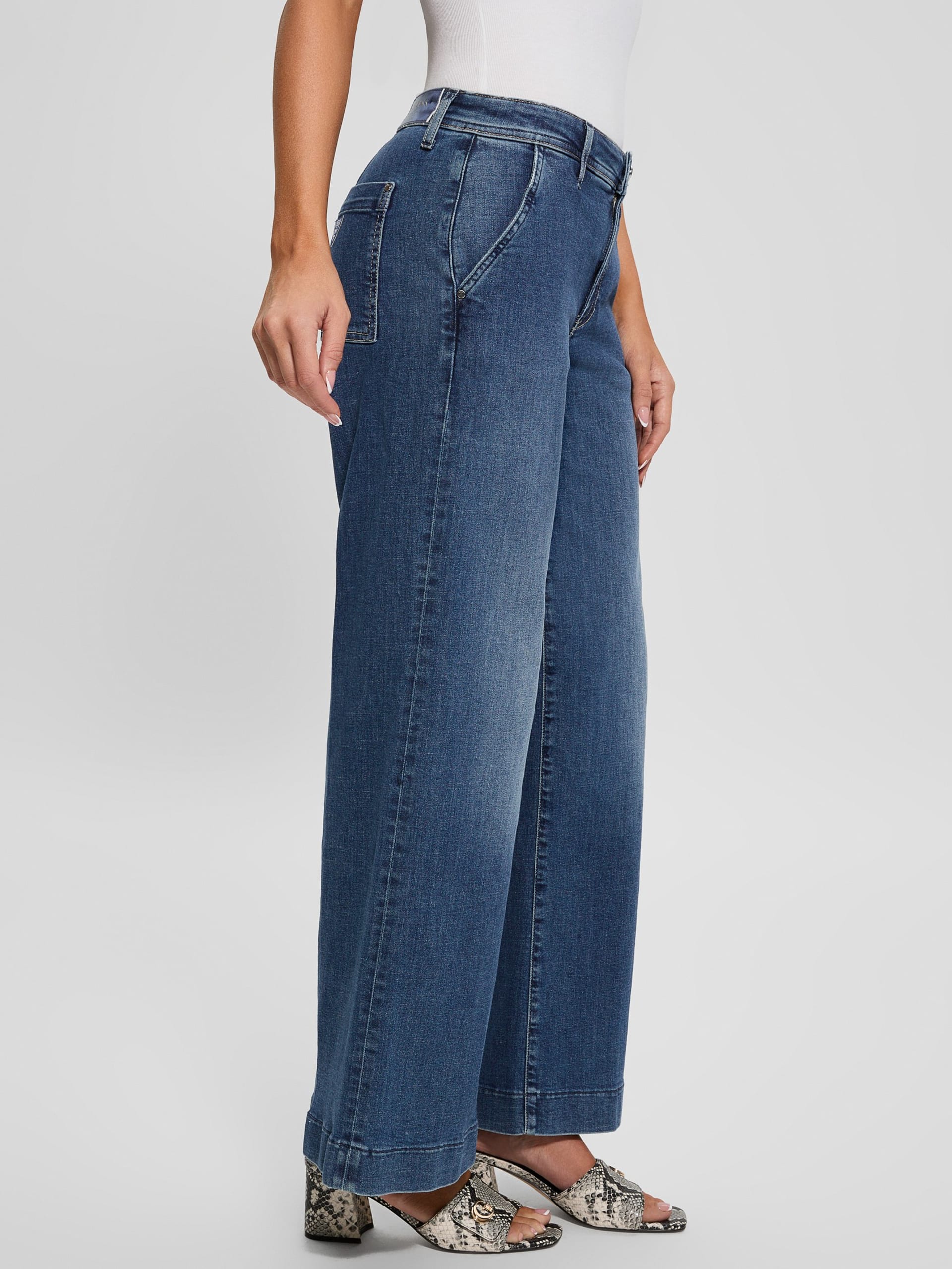 Calça jeans cropped larga Eco Zoya