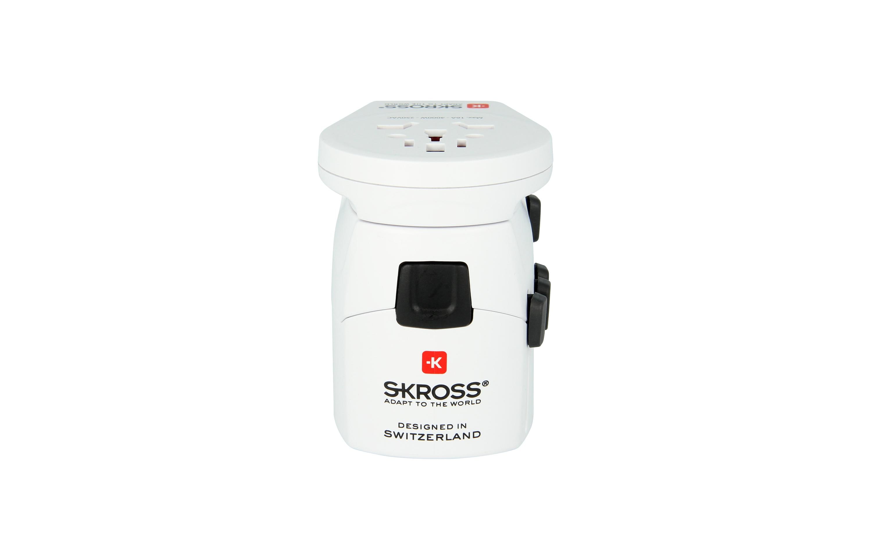 Weltreiseadapter PRO World & USBKompakter 3-poliger Weltreiseadapter mit USB-Anschluss