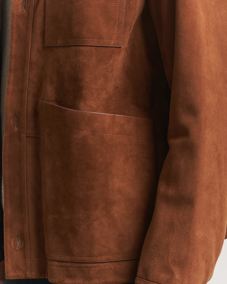 BOSS BLACK Markuedo Suede Jacket Medium Brown