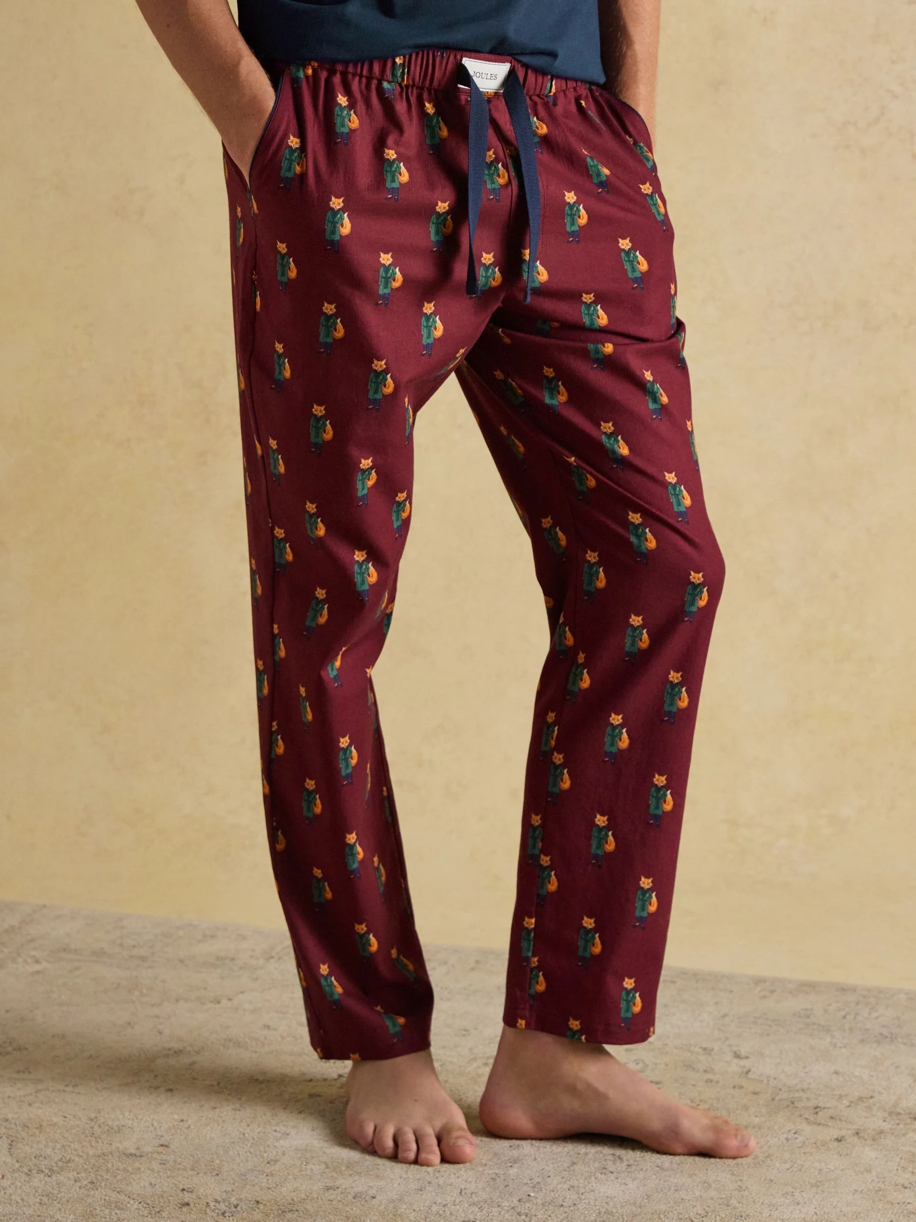 Bordeauxrood - Joules Dozer pyjamabroek