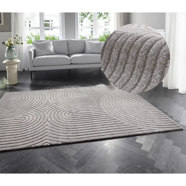 ELLE DECORATION Designteppich »Panglao« rechteckig 14 mm Höhe Boho Design, Kurzflor, 3D Optik, Skandinavisch, Wohnzimmer