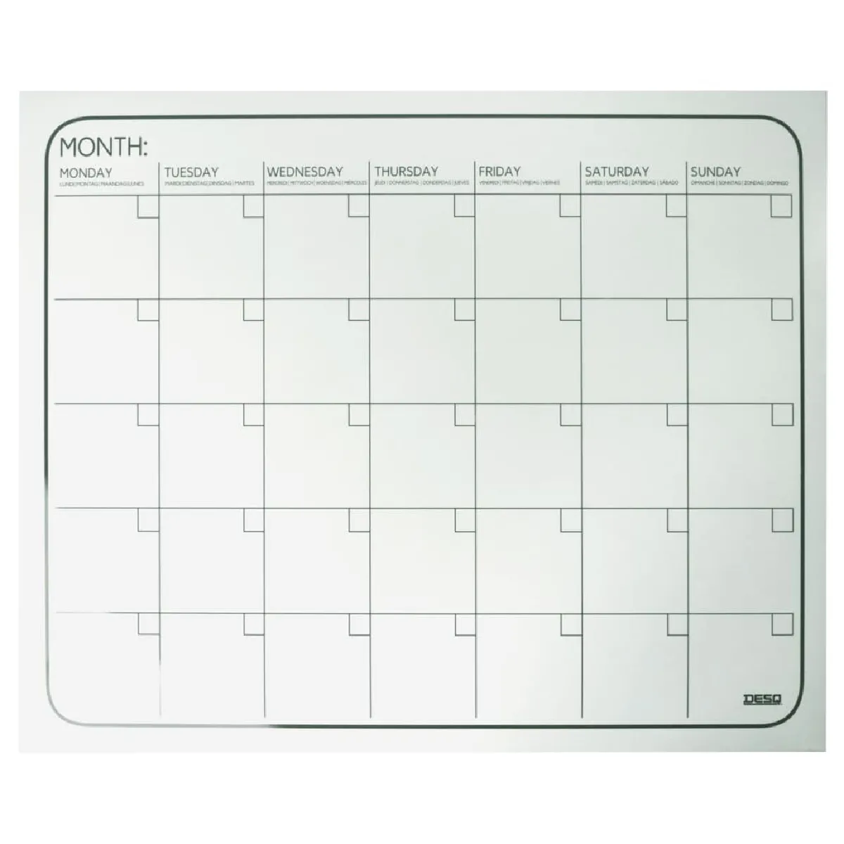DESQ Calendrier mensuel sans cadre 40x50 cm