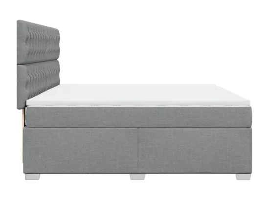 Sommier à lattes de lit avec matelas Gris clair 180x200cm Tissu