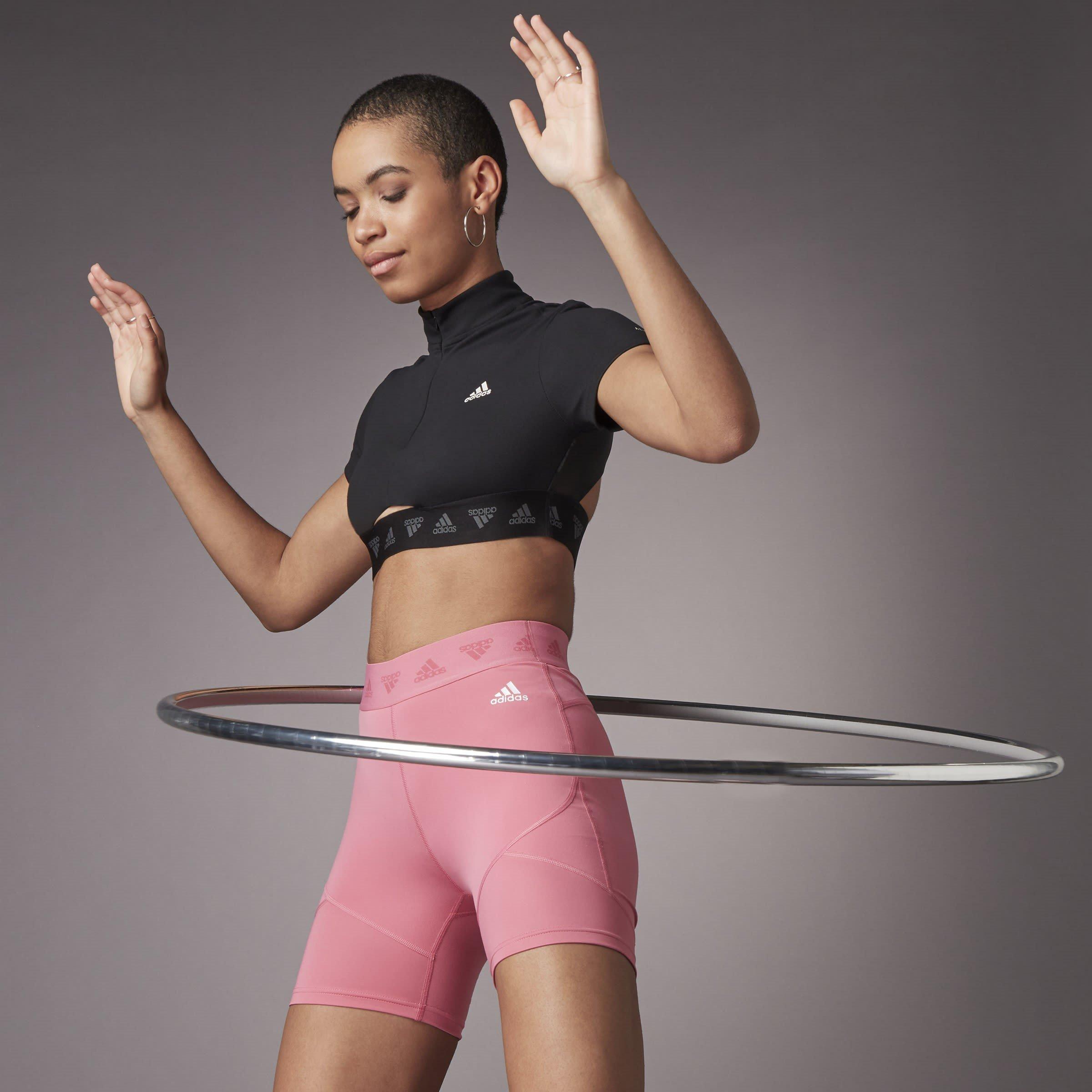 adidas Hyperglam Quarter Zip Crop Top Womens