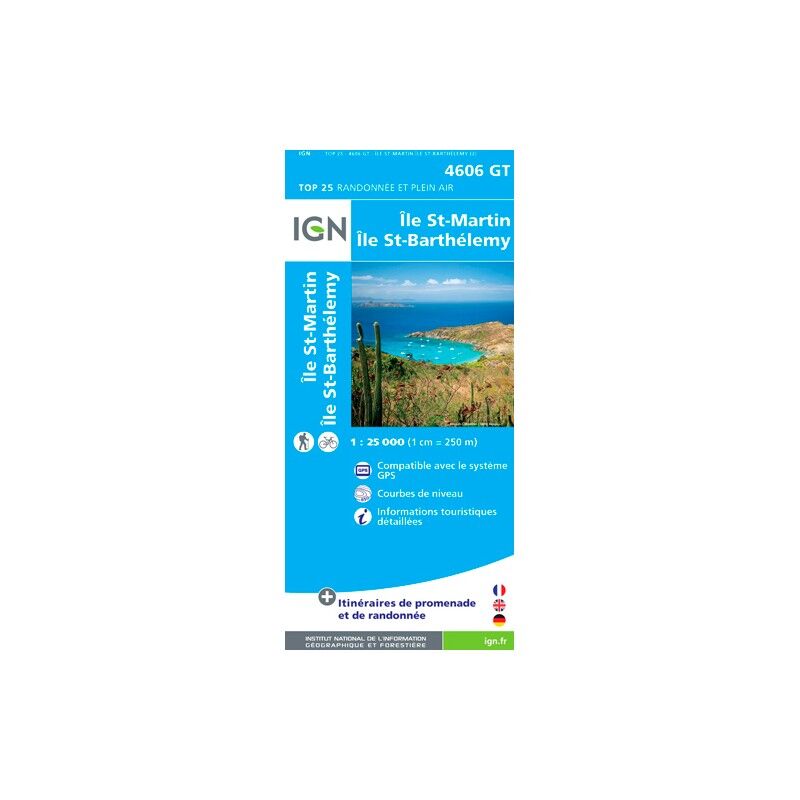 Ile Saint-Martin / Ile Saint-Barthelemy(Guadeloupe) - Carte topographique