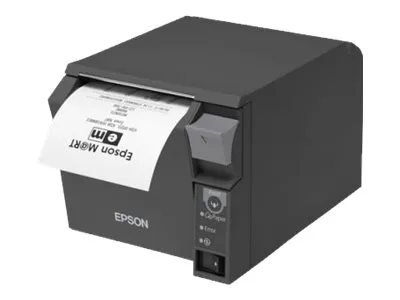 Epson TM T70II (025C1) - Kvitteringsprinter - termisk linje - Rulle (7,95 cm) - 180 x 180 dpi - op til 250 mm/sek. - USB 2.0, LAN (UB-E04) - skærer - sort