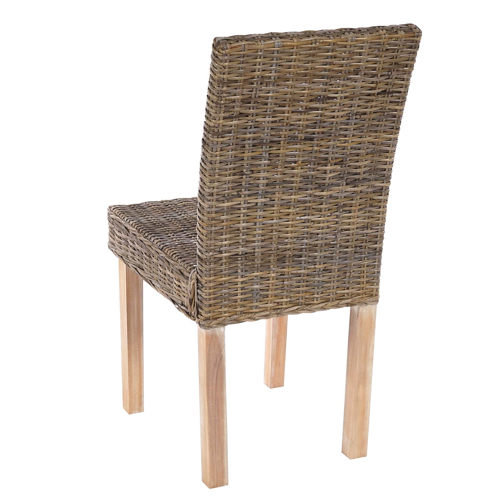 6er-Set Esszimmerstuhl Korbstuhl Stuhl Küchenstuhl Littau, Kubu-Rattan