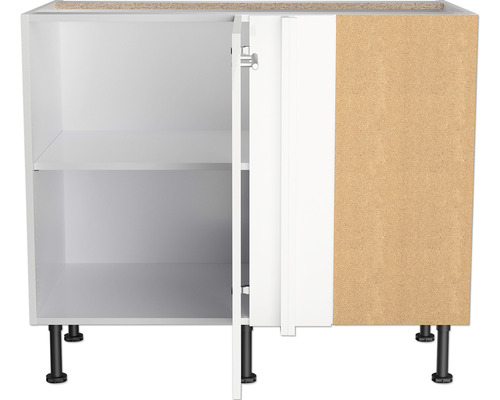 Optifit hoekonderkast Rurik986 BxDxH 100x58,4x87 cm wit glanzend gedemonteerd scharnier omkeerbaar (links of rechts te monteren)