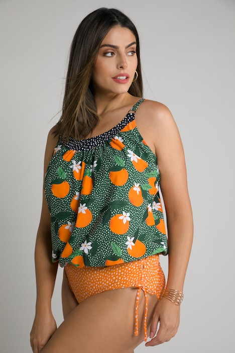 Bikinislip, Punkte, Raffbänder, High Waist