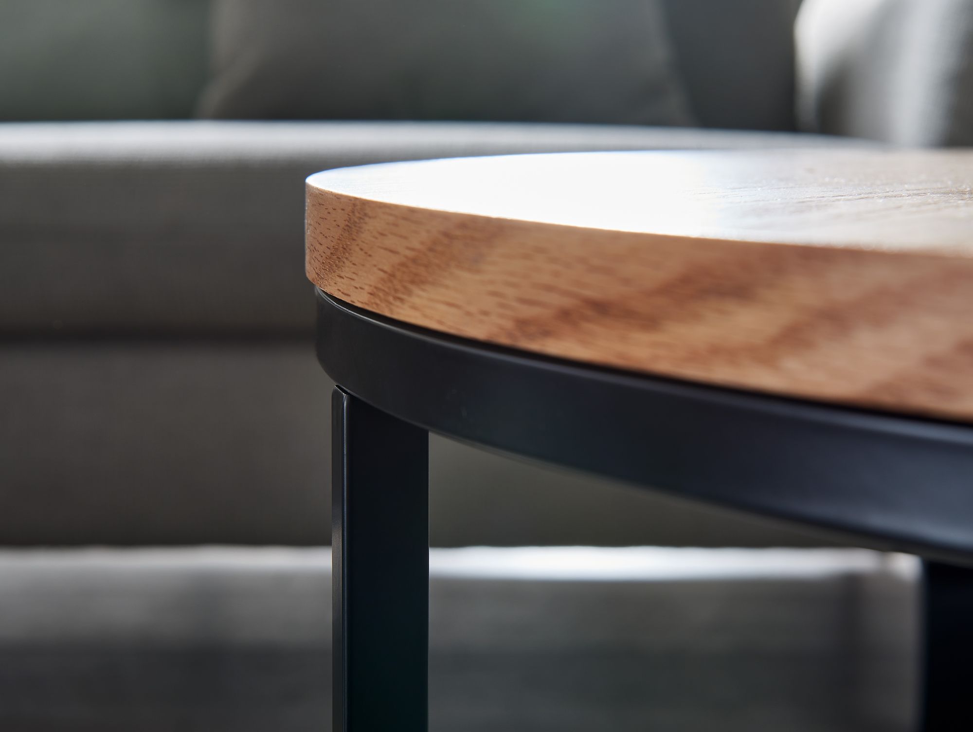 KADIMA DESIGN Couchtisch, Holzmaserung, Metallgestell, Eichenfurnier, Leichte Reinigung