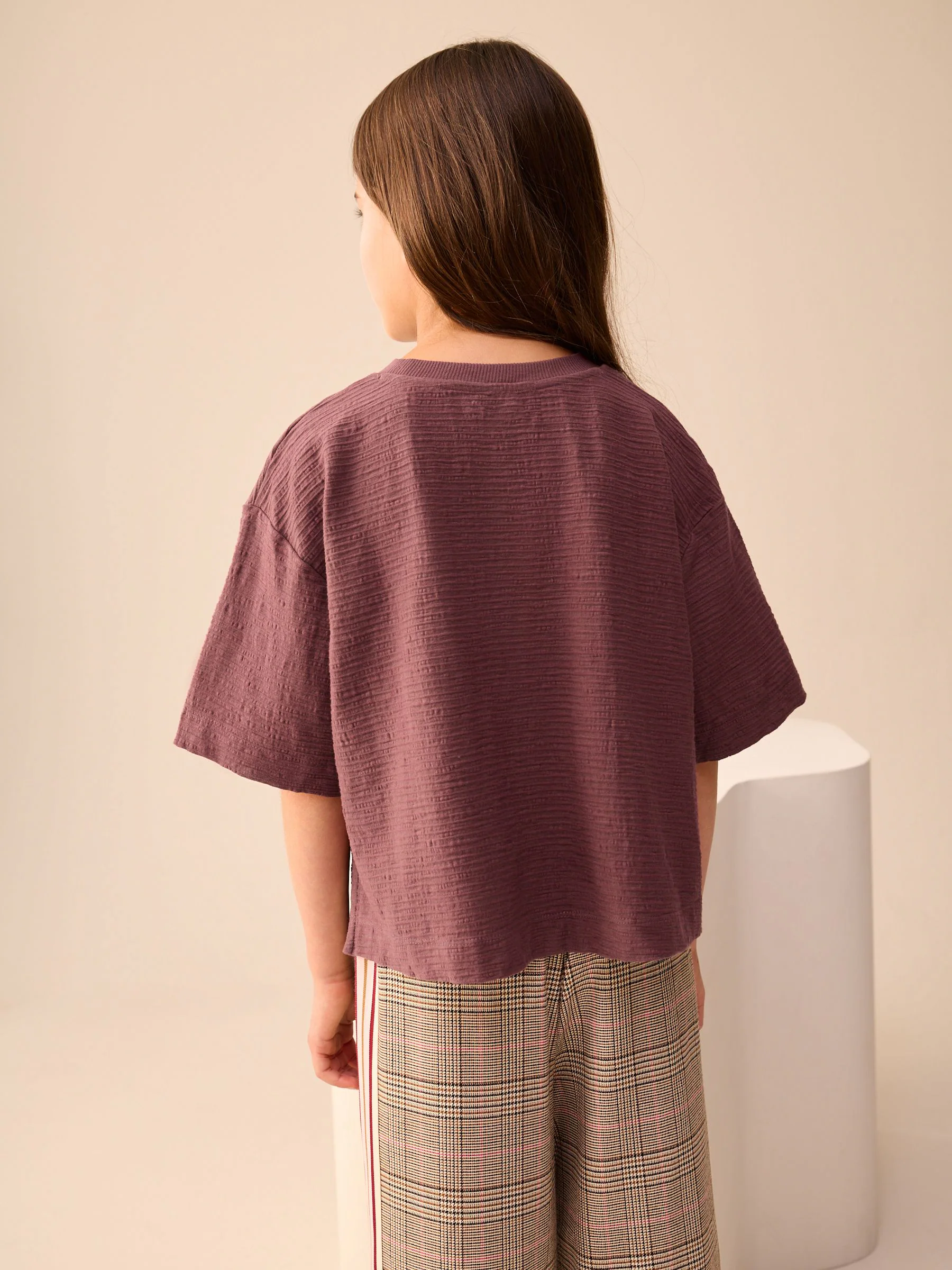 Roestbruin - T-shirt met sterren en pailletten (3-16jr)