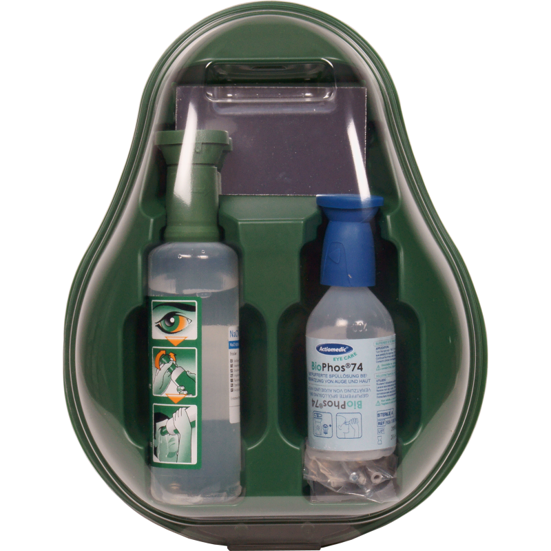 Coffret oculaire mural d'un flacon de 500 ml de solution oculaire stérile + 1 flacon de 250 ml PH neutre