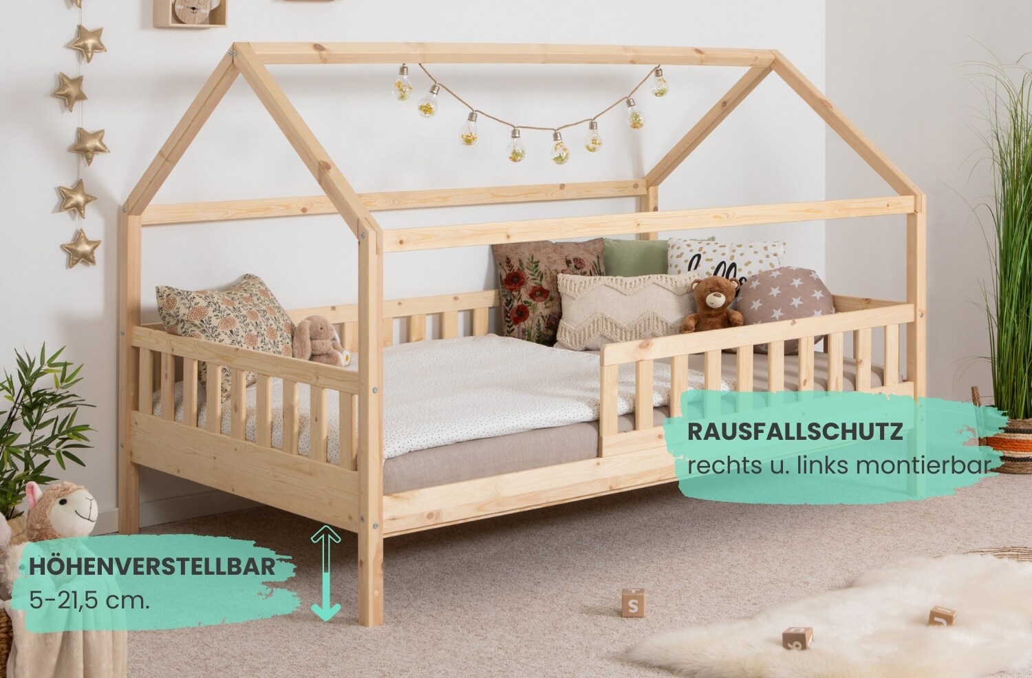 TiCAA Kinderbett Hausbett 