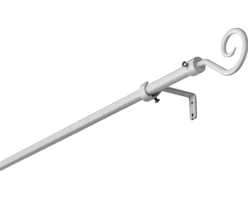 Uitschuifbare gordijnroedeset, spiraalvormig, wit, 100-200 cm, Ø 13/16 mm