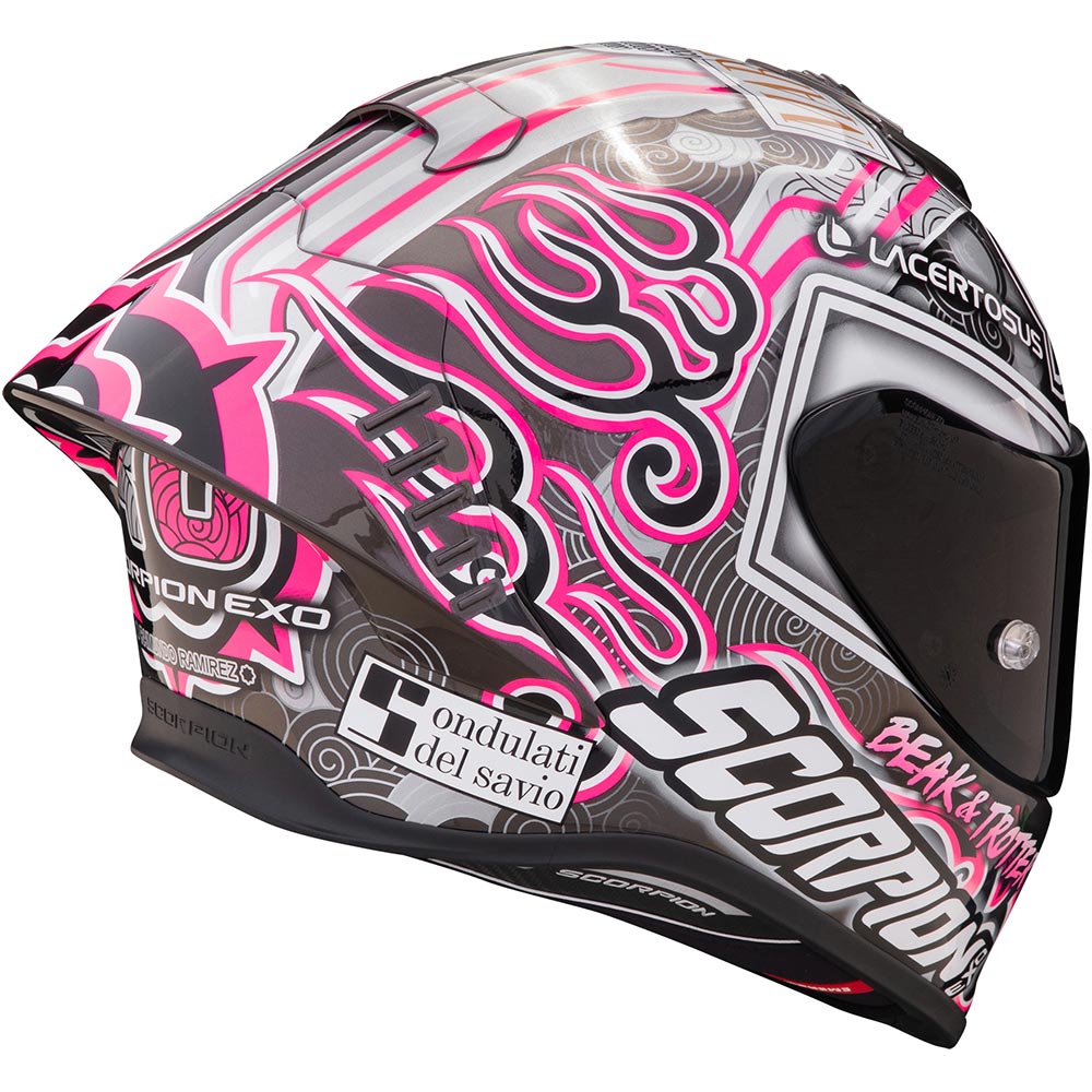 Scorpion - Casque Exo-R1 Evo Air Aron Canet Gris / Rose / Orange