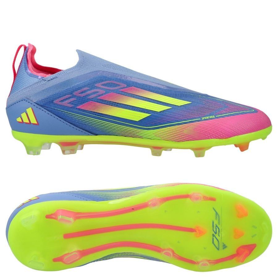 adidas F50 Elite Laceless FG Celestial Victory - Blue Fusion/Lucid Lemon/Lucid Pink Enfant