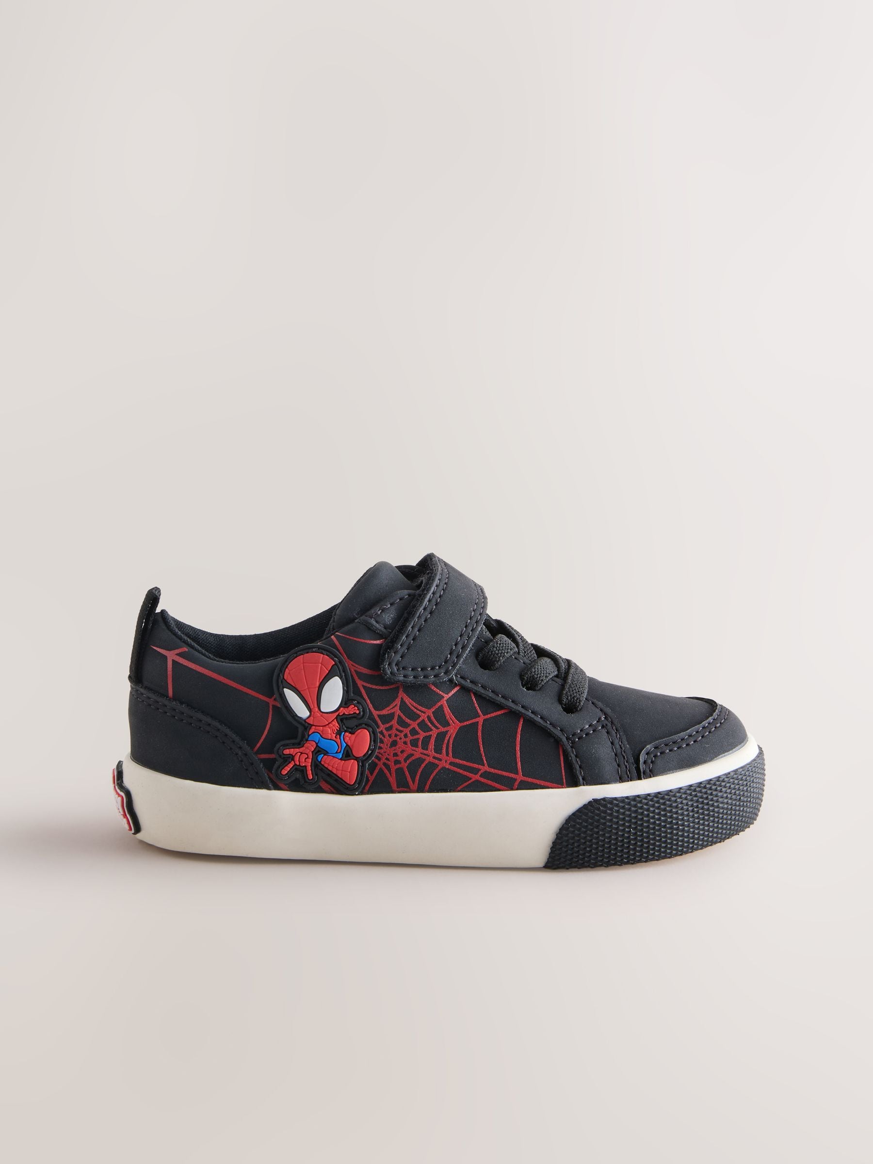 Zwart/Rood Spiderman - Sneakers met klittenbandsluiting en elastische veters