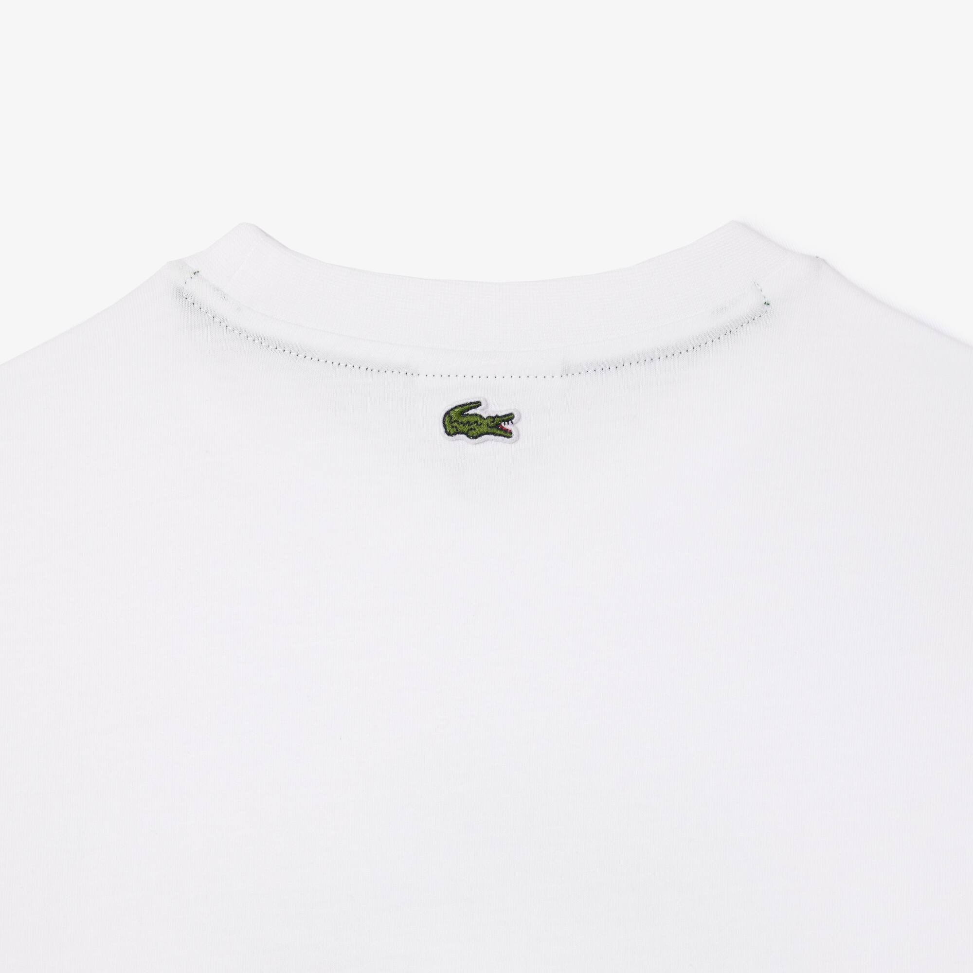 T-shirt avec imprimé graphique en coton T-Shirts & Chemises - Blanc - Lacoste - Enfant